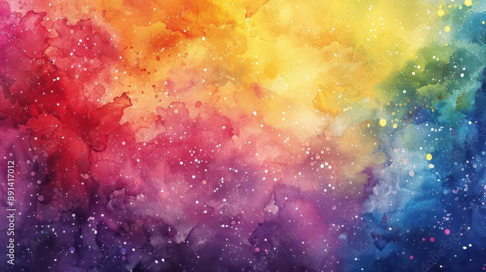 Poster an explosion of watercolor rainbows splashes across the canvas in a vibrant display of color spray p