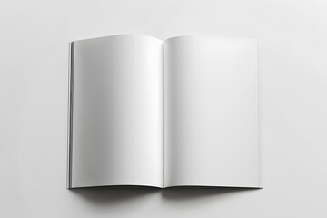 Soft Cover open magazine mockup isolated on white Background