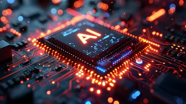 Zoom sobre chip inteligencia artificial ia ai