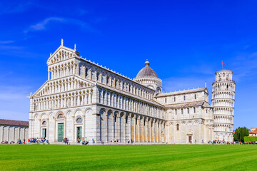 Pisa, Italy. Leaning Tower of Pisa and Pisa Cathedral.