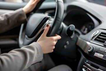 Profile of a middle-aged woman in work clothes driving a truck Image of the transportation and delivery industry, etc.. Beautiful simple AI generated image in 4K, unique.