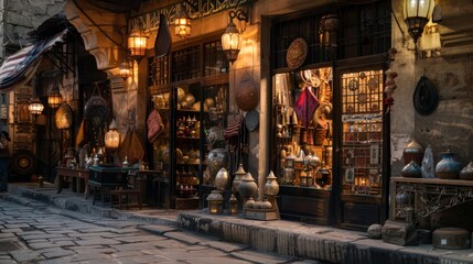 A Narrow Street in a Middle Eastern Bazaar
