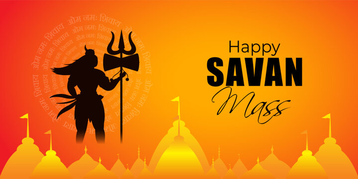 Vector illustration of Happy Sawan social media feed template