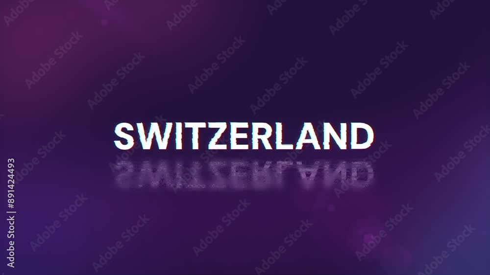Aufkleber switzerland text with screen effects of technological failures. spectacular screen glitch with vario