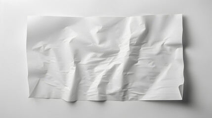 Obraz premium White crumpled texture large piece of blank paper isolated on white background.