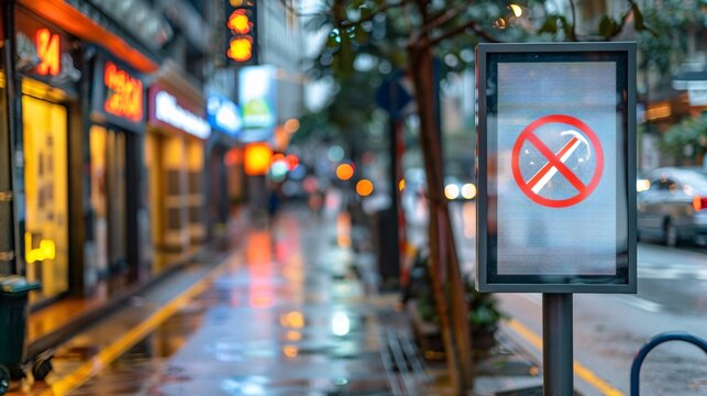 A public service announcement billboard encouraging a smoke free life Stock Photo with copy space