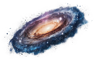 Colorful spiral galaxy, cut out