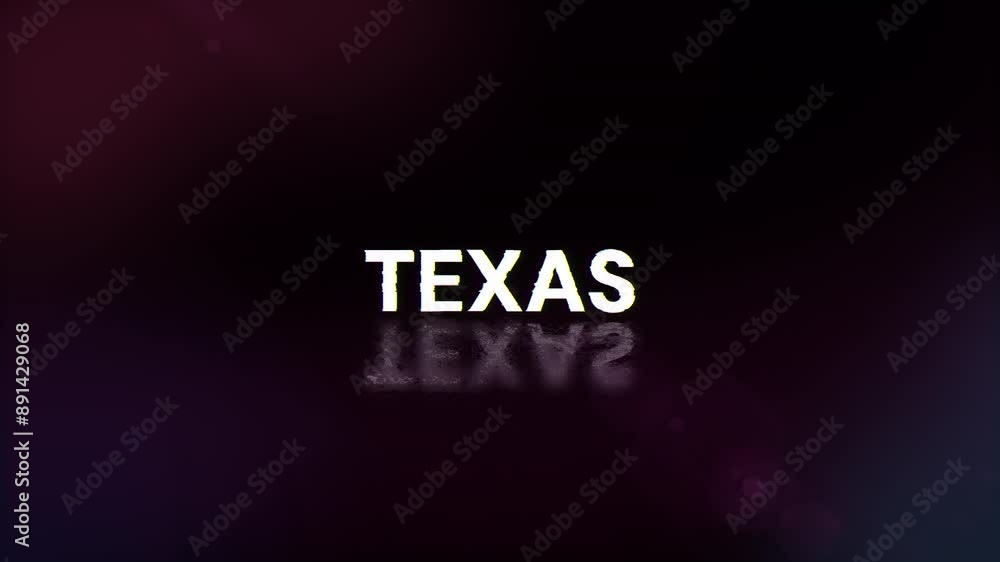 Aufkleber texas text with screen effects of technological failures. spectacular screen glitch with various kin