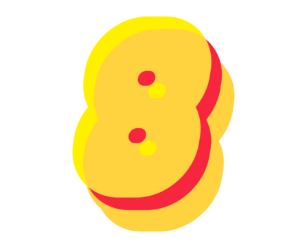 8 number 3d style colorful modern typography