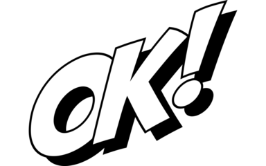 Ok comic Book Text Pop Art Style