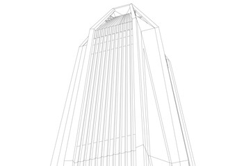 architectural 3d illustration vector design