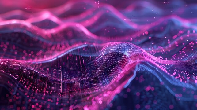 An abstract visualization of big data streams, complex graphs, and digital interfaces representing AI data processing. Generative AI