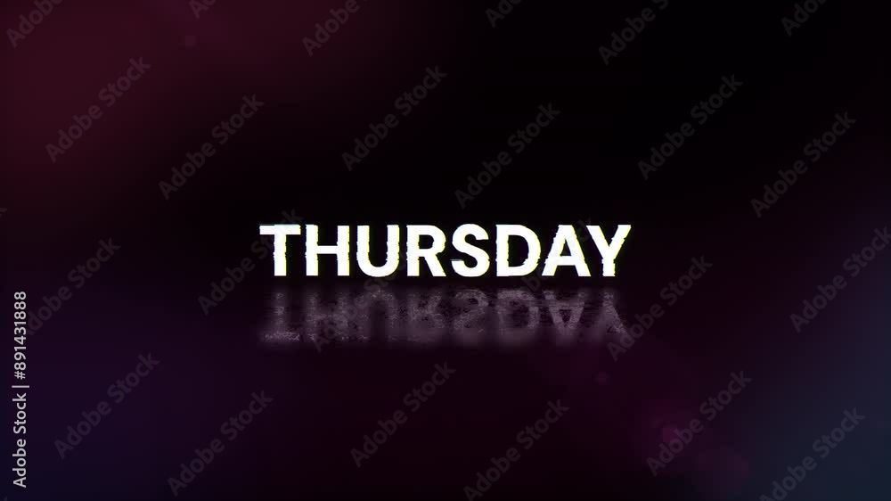 Aufkleber thursday text with screen effects of technological failures. spectacular screen glitch with various 