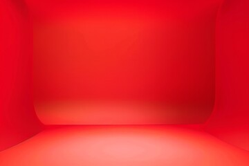 Obraz premium A Crimson Corner of Empty Space: A Minimalist Red Room Awaits