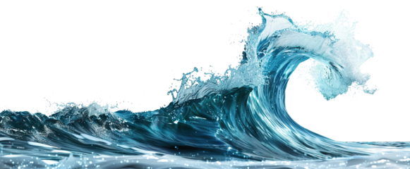Blue ocean wave, cut out