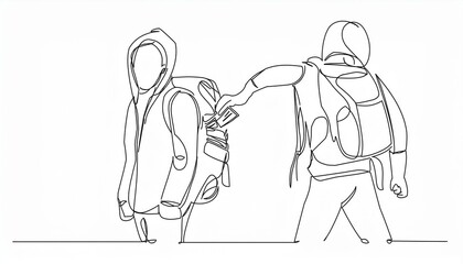 旅行中にスリの被害にあっている女性