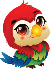 cute baby parrot colorful