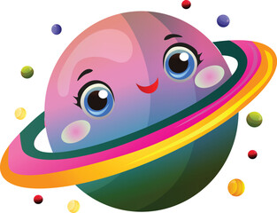 cute vivid cartoon saturn clip art © oncombuntung