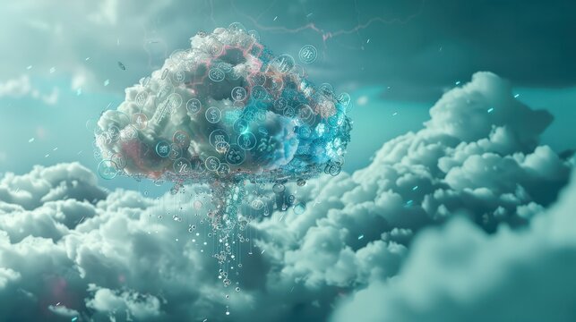Cloud Computing Cost Efficiency, cost efficiency in cloud computing with an image showing pay-per-use pricing models, resource optimization techniques, AI