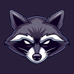 Fototapeta premium Nightshade Mischief: Raccoon Mask Logo