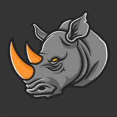 Rugged Durability: Stone Gray Rhino Horn Logo
