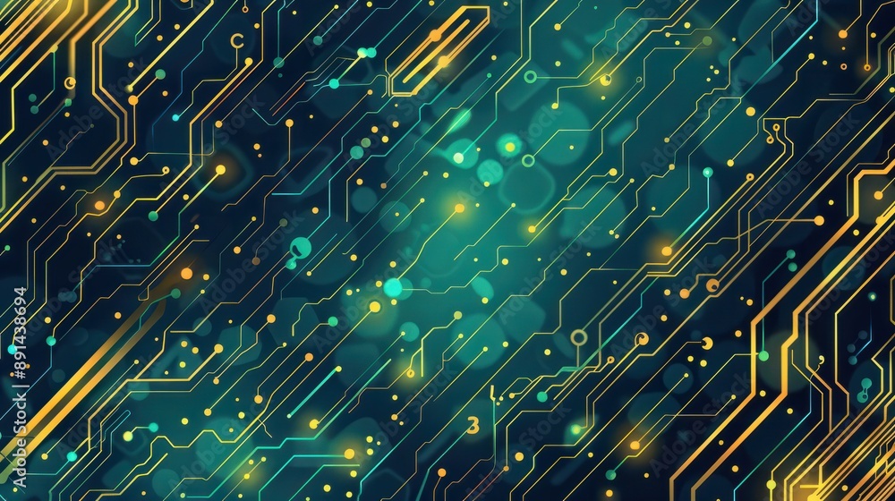 Poster circuit board patterns, abstract backgrounds resembling circuit boards, symbolizing technology and c