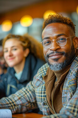 Creative Collaboration: Diverse Group of Adults Working Together on a Project in a Bright Study Room