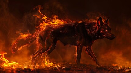 The satanic dog has a fiery active body and a savage appear