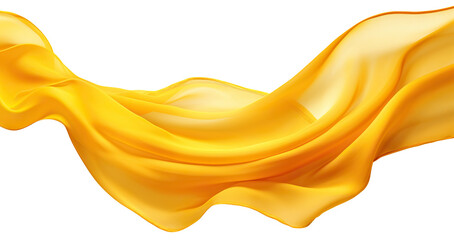 Yellow silk cloth floating, cut out