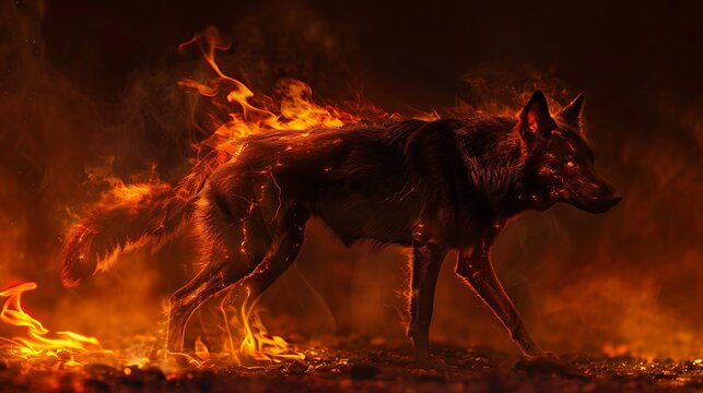 The satanic dog has a fiery active body and a savage appear