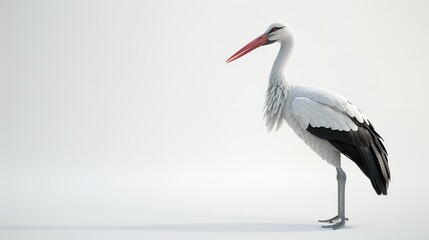 Fototapeta premium stork, white background