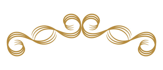 Gold Text Divider Isolated on White