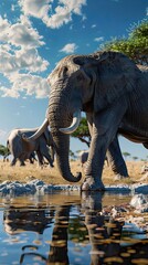 Fototapeta premium Gentle Giant Elephant at Waterhole