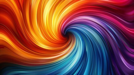 Fototapeta premium Swirling vortex of colors with a kaleidoscope effect creating a mesmerizing and dynamic pattern ideal for vibrant background illustrations Illustration Flat Color, Clip Art Style , Minimalism,
