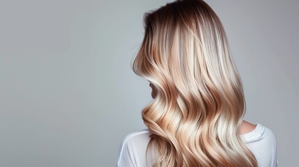 Obraz premium Balayage effect on hair from the back view.