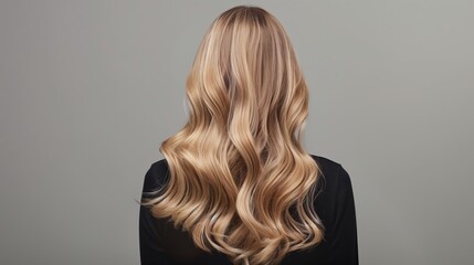 Naklejka premium Balayage effect on hair from the back view.