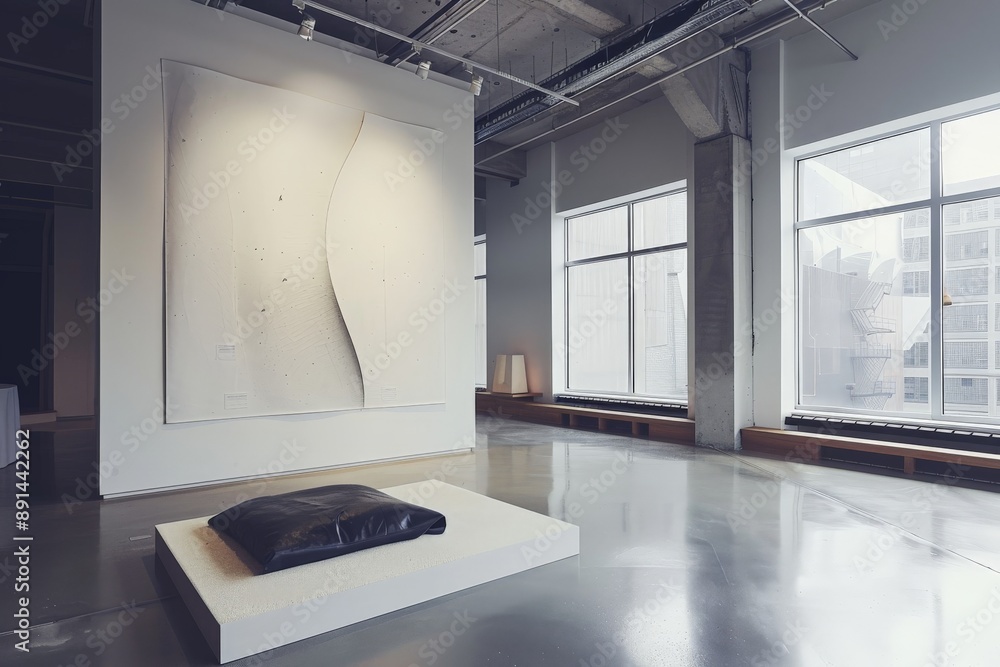Aufkleber minimalist art gallery displaying modern abstract art
