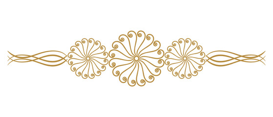 Gold Text Divider Isolated on White