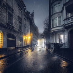 Fototapeta premium 무서운 분위기의 길거리