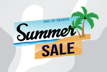 summer sale word text concept icon logo sign symbol vector note mega shopping style for use landing page, template, social media, web, mobile app, poster, banner, flyer, background, gift card, coupon
