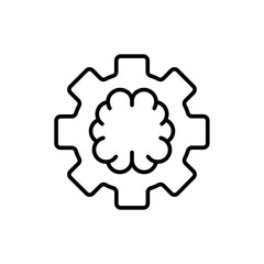 Brain management outline icons, minimalist vector illustration ,simple transparent graphic element .Isolated on white background