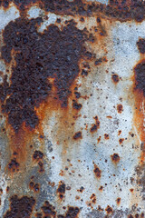 old iron sheet. Old cracked paint. Rusty metal surface. Rusty steel. vintage style. rusty iron. for background and text. close-up. oxidation, destruction.