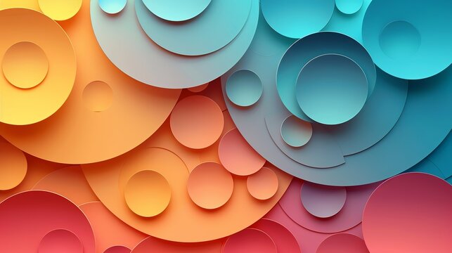 Modern abstract background with overlapping circles in pastel colors perfect for professional business presentations Illustration Flat Color, Clip Art Style , Minimalism,