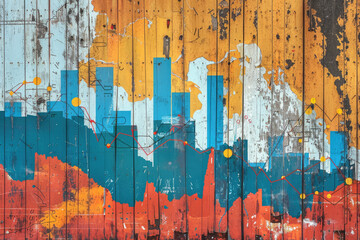 Vibrant chart of Istrias demographics on peeled texture