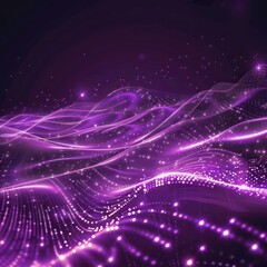 Fototapeta premium Digital purple particles wave and light abstract background with shining dots stars. Job ID: 2506e60e-fac8-48aa-b890-47af6870b02b