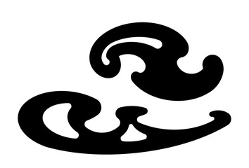 Sewing curve ruler. Dressmakers rulers for fashion design. Tailoring, sew workshop, dressmaking concept. Black silhouette, vector illustration