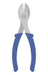 Wire cutters. Tool for construction, repair, carpentry, cutting. Minimalistic illustration of instrument  for electrics work. Simple style. Vector, simplified, isolated