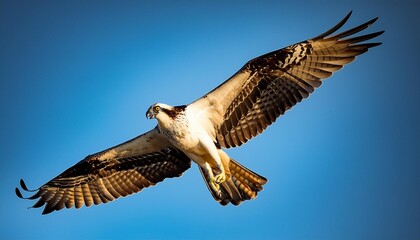 Obraz premium Develop a logo of a golden osprey in a hunting pose.