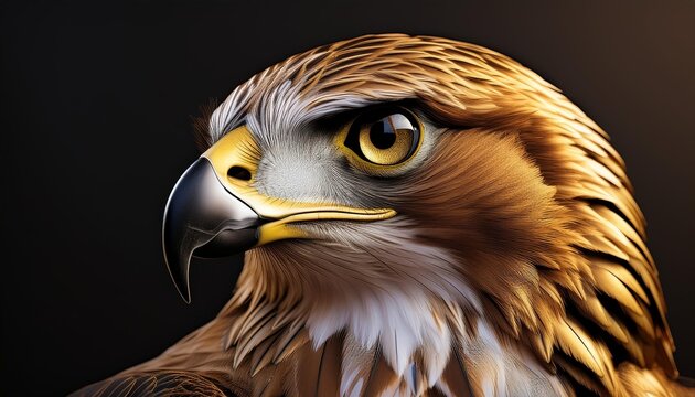 Create a logo of a golden hawk with sharp eyes.