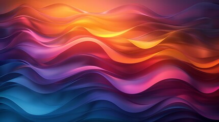Obraz premium Simple abstract background with gradient waves in vibrant hues perfect for business presentations focused on growth and innovation Illustration Flat Color, Clip Art Style , Minimalism,